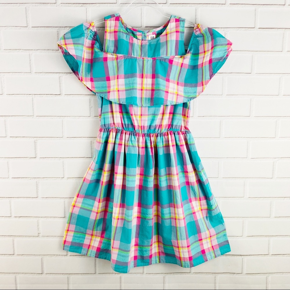 Gap Kids Pastel Multi Color Check Dress